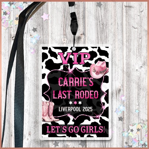 Personalised cowgirl vip pass - vip,