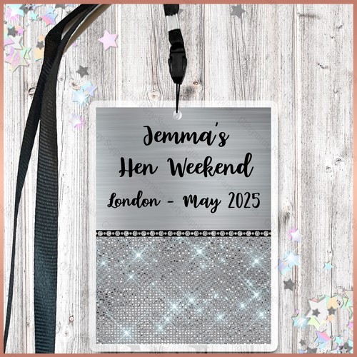 Personalised glitzy vip - personalised, pass