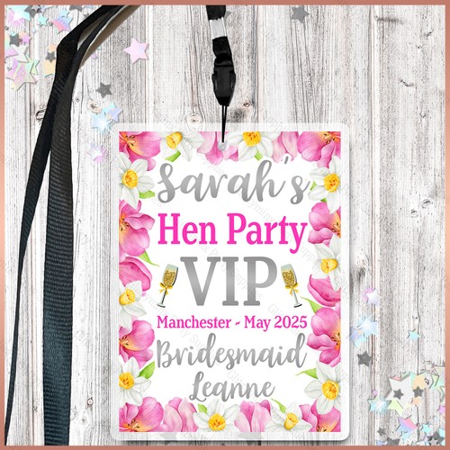 Personalised floral vip pass - floral,