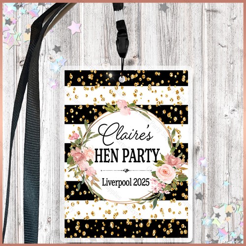 Personalised floral striped - floral,